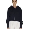New LES TIEN Zendaya Crop Zip Hoodie Navy