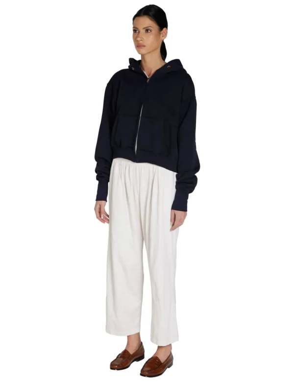 New LES TIEN Zendaya Crop Zip Hoodie Navy